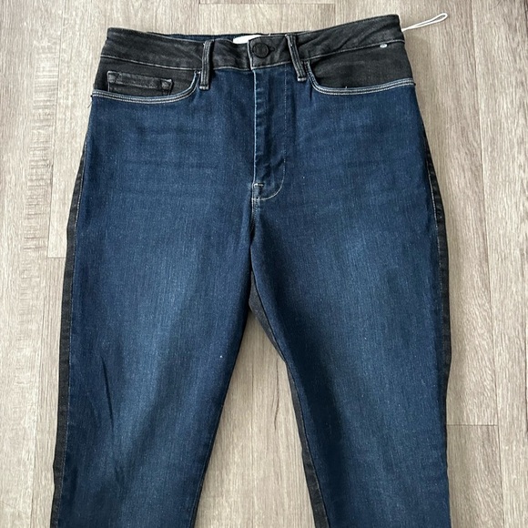 New Frame Le One Skinny Jeans Two-Tone Size 2 Blue Black - Picture 5 of 11